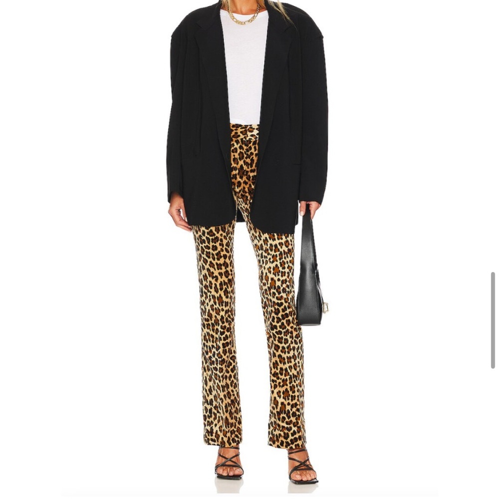 FRAME Mini Boot Cheetah Print Velvet Pants